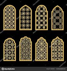Traditional Gold Arabic Window Stock Arabian Decor Islamic Motifs Arabian Art