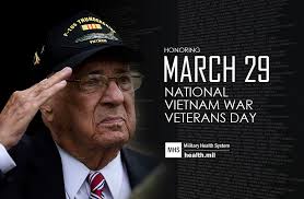 March 29th is Vietnam War Veterans Day, marking the anniversary of the last  U.S. combat troops leaving Vietnam. Thank you to Vietnam Veterans for your  service and sacrifice. NAVSTA Rota will honor