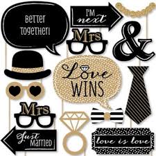 For my nieces wedding recently, i was in charge of the photo booth props. Mrs And Mrs Gold Lesbian Wedding Lgbtq Photo Booth Props Kit 20 Count Walmart Com Walmart Com