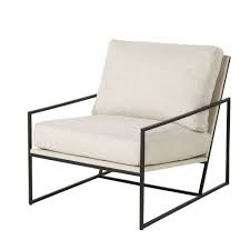 fauteuil ecru et metal noir satine maisons du monde metal armchair retro armchair armchair furniture