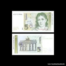 5 Deutsche Mark 1 8 1991 Obverse Bettina Von Arnim 1785 1859 At Right Signature Schlesinger Tietmeyer Rever Banknote Collection Bank Notes Us Dollars