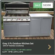 78,000 total btu's and 849 square inches of cooking space. Gray 3 Pc Stainless Steel Outdoor Kitchen Bbq Grill Cabinet 2 Door Cabinet Stainless Countertop 4 Life Outdoor Inc