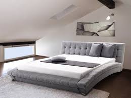 Lit Design En Tissu Lit Double 180x200 Cm Sommier Inclus Lille Gris Lits Rembourres Lit Design Meuble Chambre A Coucher