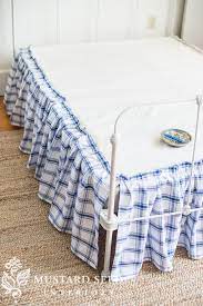 You can also use hooks to keep the skirt in place. How To Make A Ruffled Bedskirt With A No Sew Option Miss Mustard Seed Diy Bed Skirt How To Make Bed Diy Bed