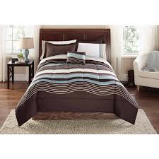 Chocolate brown double sided bedspread with sheet set included. Mainstays Urban Stripe Bed In A Bag Coordinated Bedding In Brown Walmart Com Walmart Com