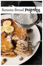 Banana Bread Pancakes Butter Baggage In 2020 Banana Bread Pancakes Bread Recipes Homemade Buttermilk Banana Pancakes