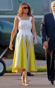 pin by generosa tirapicos canete on melanie trump melania trump style yellow and white dress african print dresses