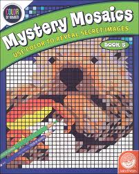 Fun and beautiful images are revealed once the page is filled in with color. Color By Number Mystery Mosaics Book 5 Mindware