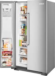 How to defrost refrigerator defrost timer problem. Kitchenaid 22 6 Cu Ft Side By Side Counter Depth Refrigerator Stainless Steel With Printshield Finish Krsc703hps Best Buy