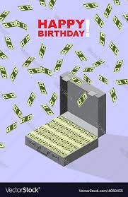 Happy Birthday Case Money Wealth Royalty Free Vector Image
