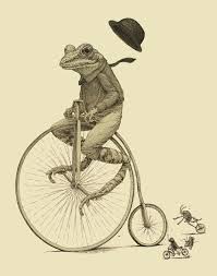 Frog On A Bike Michael Phipps Bicycle Art Print Bicycle Art Bike Art