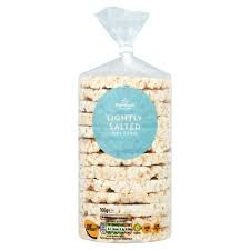 A typical plain rice cake contains just 35 calories. Morrisons Lightly Salted Rice Cakes Morrisons