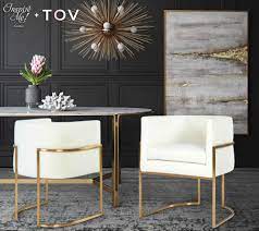 Benfield natural finish upholstered dining chair with biscuit beige seat (set of 2) (20.6 in. Giselle Cream Velvet Dining Chair Gold Frame Tov Furniture