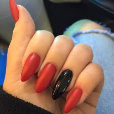 Summer Acrylic Red And Black Nail Designs Daneloo Rainbow Nails Design Red Acrylic Nails Black Nail Designs