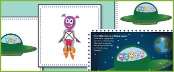 5 Little Men in a Flying Saucer (Number Rhyme) Visual Aids