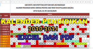 Awal pergantian tahun baru biasanya selalu di iringi dengan pergantian kalender dari tahun lama ke tahun baru. Download Kalender Pendidikan 2020 2021 Excel Dan Pdf Guru Berbagi