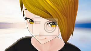 Anime stuk in the wal.com. Anime Girl Cute Cartoon Charakter Mit Blonden Haaren Und Schonen Leinwandbilder Bilder Teenager Manga Anime Myloview De