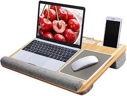 Amazon Com Lap Desk Fits Up To 17 Inches Laptop Desk Built In Mouse Pad Wrist Pad For Notebook Macbook Tablet Lapto Lap Desk Laptop Desk Laptop Stand