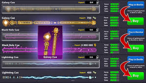 After the break shot, the players are assigned either the group of solid balls or stripe balls, once a ball from one of the groups is legally pocketed. Get Galaxy Cue In 8 Ball Pool