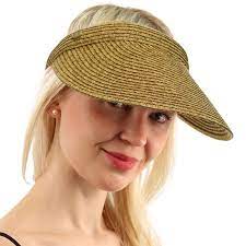Upf Uv Sun Protect Wide Braid Brim Clip Visor Open Back Beach Golf Cap Hat Wheat C9183koqk5l Caps Hats Hats For Women Hat Fashion
