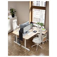 Bekant Corner Desk Left Sit Stand White Stained Oak Veneer White 63x43 1 4 Ikea Home Office Layouts Shared Home Offices Ikea Bekant