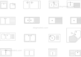 sinks 2 dwg, free cad blocks download