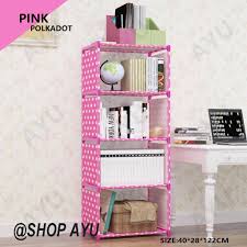 Fitur dari harga rak buku. Rak Serbaguna Kain 5 Tingkat 4 Susun Rak Buku Portable Lemari Multi Fungsi Shopee Indonesia