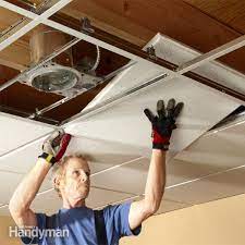 Drop Ceiling Installation Tips How To Install Drop Ceiling Tiles Dropped Ceiling Ceiling Installation Diy Drop Ceiling