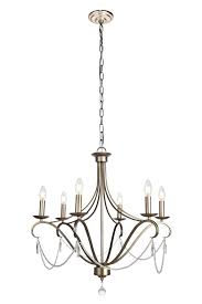 When illuminated, this modern chandelier casts ambient light that is perfect in a dining room, entryway, bedroom, or living room. Baez 6 Lights Transitional Chandelier Antique Silver Royal Cut Crystal Rivervale Led Lighting Corp