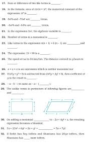 Class 7 Important Questions For Maths Algebraic Expressions Algebraic Expressions Evaluating Algebraic Expressions Math Expressions