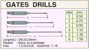 Assorted pack of 6 pieces. Mani Gates Glidden Drill Endo Handfile Dental Supplies