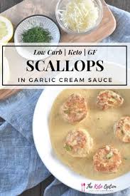 Pat scallops dry on paper towels. Scallops In Garlic Cream Sauce Low Carb Keto Gf Trina Krug