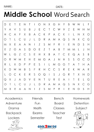 In daily word search, your computer becomes the pencil and the eraser. Printable Middle School Word Search Cool2bkids