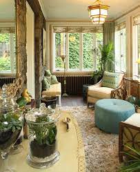 Enclosed Porch With A Sophisticated Vintage Feel Sunroom Decorating Small Sunroom Sunroom Designs
