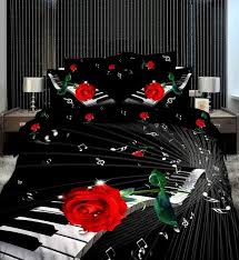 This comforter set showcases a red and blue striped print that pops against the white and grey base to create a clean and stylish look. 3d Red Rose Music Notes Black Bedding Set Queen Size Bed In A Bag Sheets Quilt Duvet Cover Bedspread Bedroom Oil Painting Piano Bed In A Bag Bed In Bagqueen Size Bed Aliexpress