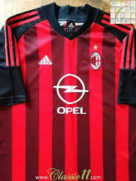 Offcial Adidas Ac Milan Home Football Shirt From The 2002 2003 Season