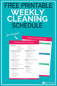 Free Weekly Cleaning Schedule Frugal Fanatic