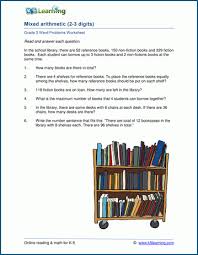 Grade 3 Mixed Word Problems K5 Learning Mixed Word Problems Word Problems Math