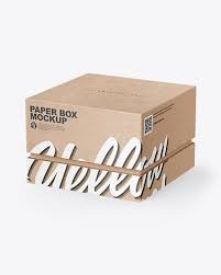 Download Kraft Paper Box Mockup Half Side View Vozeli Com PSD Mockup Templates