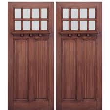 Therefore, they will have a lower price point an outswing exterior security door has an average cost that starts at $200 and goes up to $600. Mai Doors Htc500 2 8 Lite Craftsman Entry Double Doors Mahogany Wood