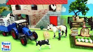Wooden animal barn playset for kids. Farm Tractor And Barn For Farm Animals Fun Toys For Kids Youtube