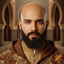 Young Muslim King With Dark Hair and Amber Eyes, Exuding a Powerful  Presence. created