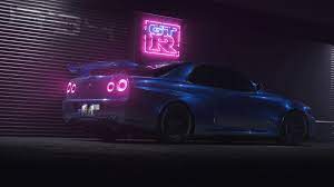 If you would like to know various other wallpaper, you can see our gallery on sidebar. Nissan Skyline Gtr R34 Blue Night Neon Headlights 4k Wallpaper For Desktop Download Free