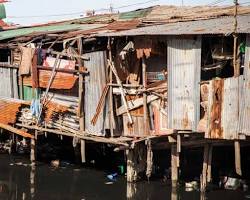 Poor housing in a slum