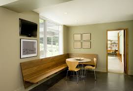 wall mounted banquette. dining room