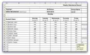The color of the line can be blue, green or black which is totally your choice. Weekly Attendance Sheet