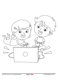 Computer coloring pages can help you and your kids appreciate how helpful computers are in our everyday life. Kids Playing Game Coloring Page Kidzezone