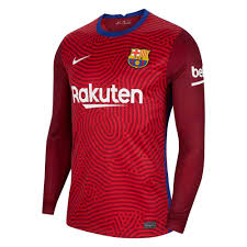 Messi to quit barca in 2021? 2020 2021 Barcelona Away Goalkeeper Shirt Red Kids Uksoccershop