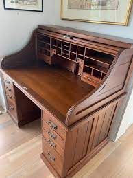 Wheeling the desk out of the way also simplifies floor care. Roller Desk Restoration Walker S Furniture Restoration