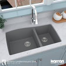 Maybe you would like to learn more about one of these? Karran Undermount Quartz 60 40 Double Bowl Kitchen Sink On Sale Overstock 31424656